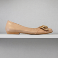 Nude Rhinestone Bow Ballet Flat