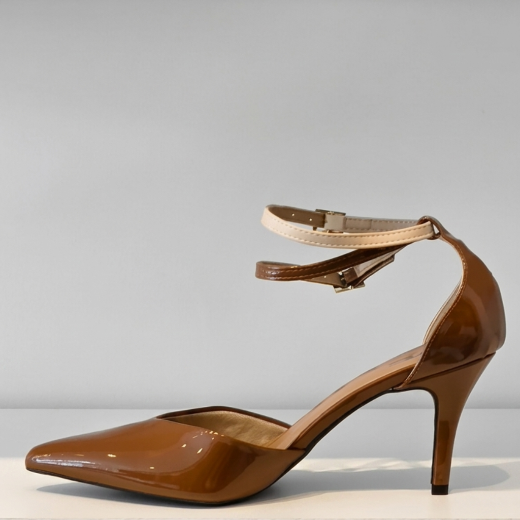 Coffee Double Strap Stiletto