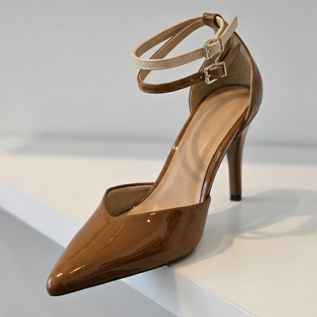 Coffee Double Strap Stiletto