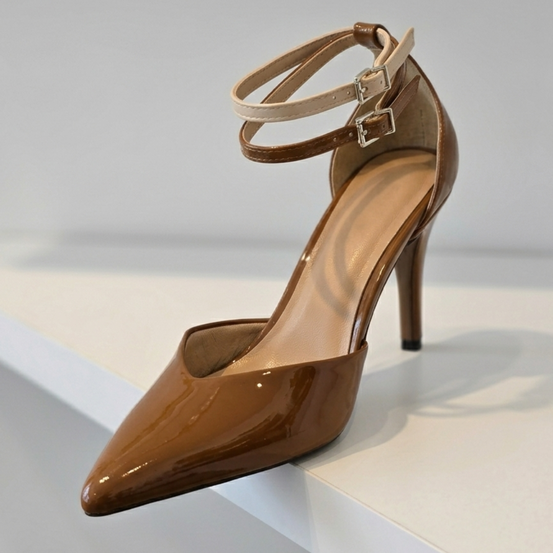 Coffee Double Strap Stiletto